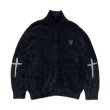 画像1: A GOOD BAD INFLUENCE / heart cross zipped mohair sweater (1)