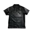 画像1: LAST NEST / faux leather switching s/s shirts (1)